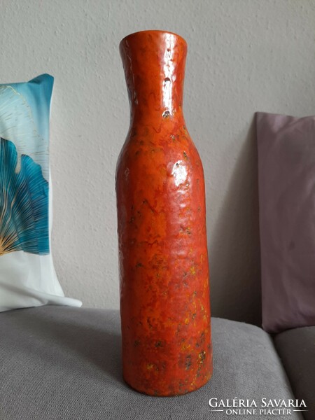 Tófej ceramic, beautiful orange glaze, 31 cm high