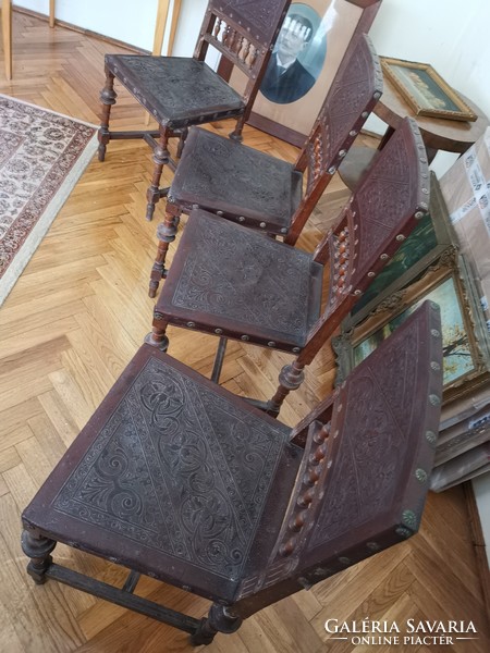 Pewter dining chairs (4 pcs.)