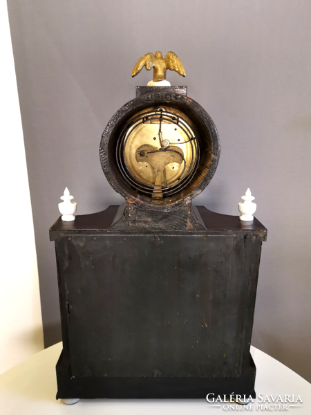 Beautiful half-baked empire table clock, approx. 1820