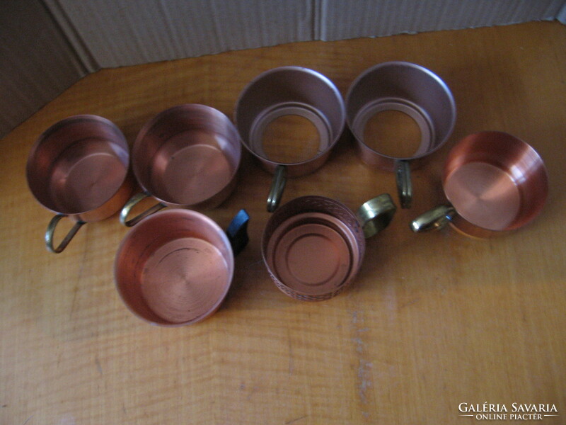 Retro mixed copper holders for Jena glass tea inlays