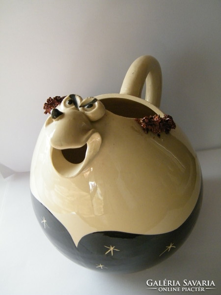 Custom-made glazed earthenware jug