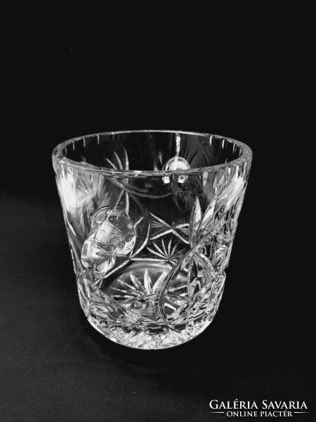 Polished crystal ice bucket