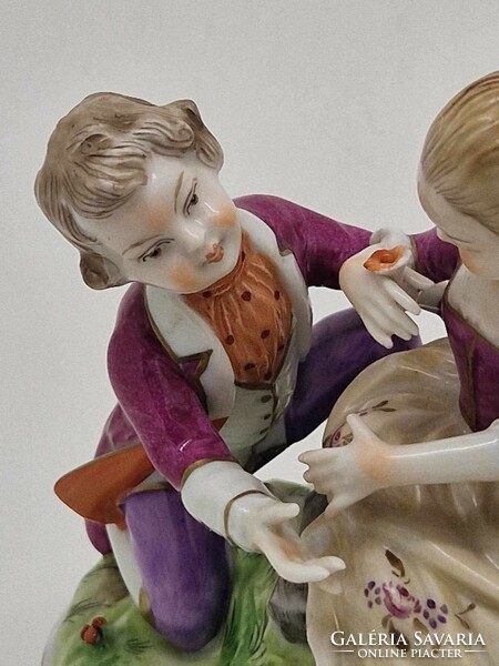 Unterweissbach német porcelán figura udvarló pár 12cm