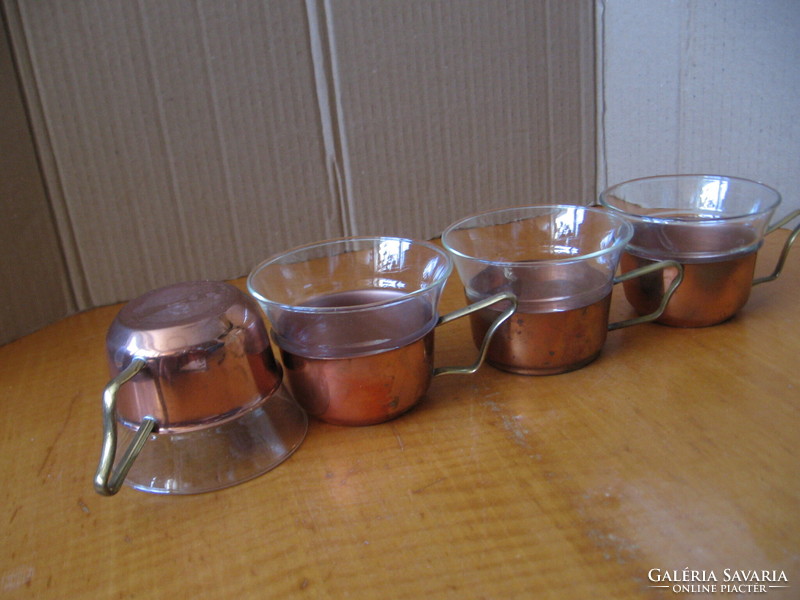 Jena tea, coffee and mulled wine glasses in copper holders with elf ears 4+1+1