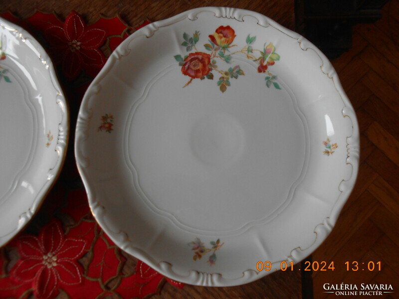 Zsolnay wild rose pattern cake serving plate