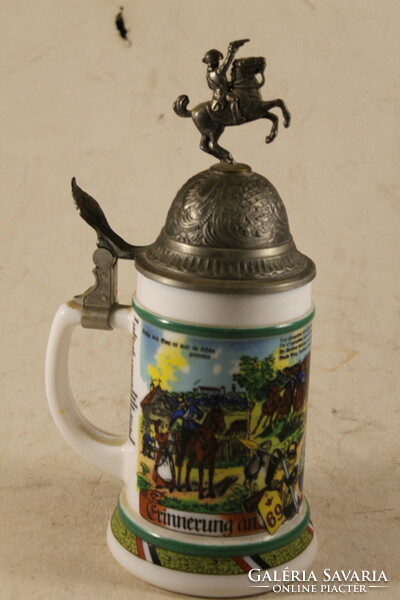 Battle scene equestrian statue beer mug 221
