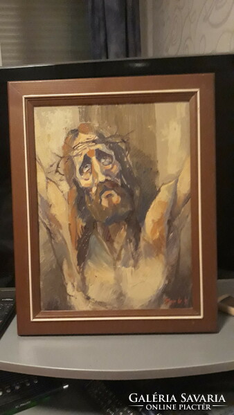 Papp Gábor "Krisztus portré" 40x30 cm olajfestmény vászonra