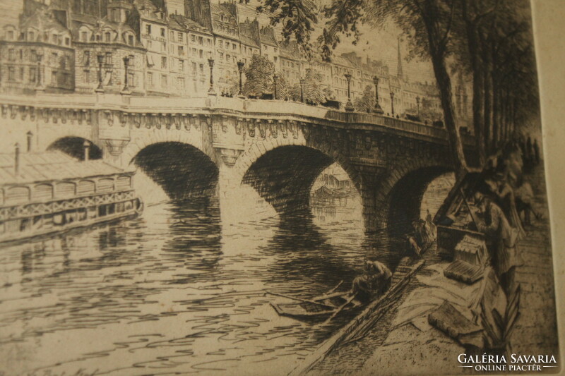 Signed Parisian etching 220