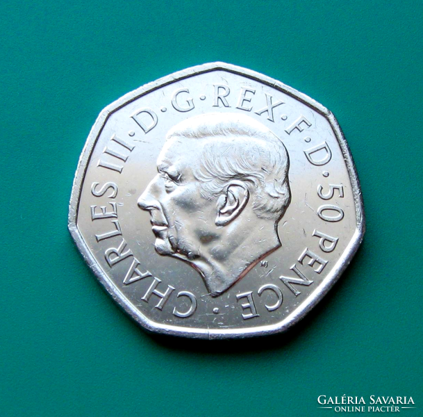 Egyesült Királyság – 50 penny emlékérme – 2022 - III. Károly arcképével!