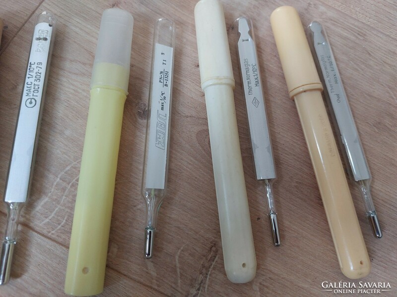 A collection of 8 old thermometers for sale together