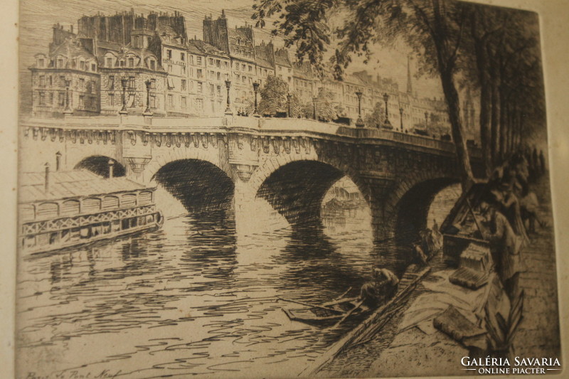 Signed Parisian etching 220