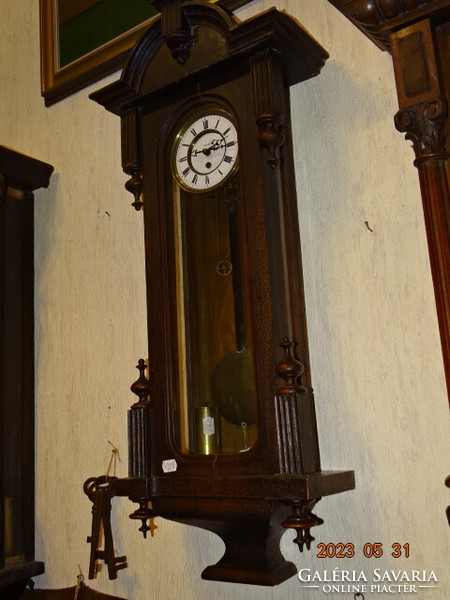 Rare !! Small pewter, a heavy (silent) wall clock temesvar !! 86 Cm!!