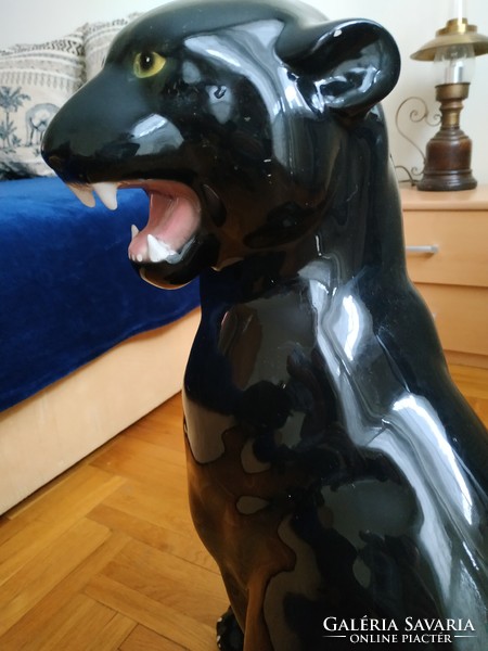 Ceramic black panther---large size