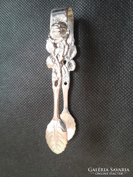 Solid silver hildesheimer rose sugar tongs