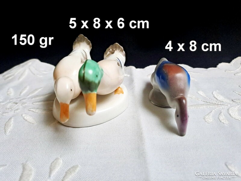 2 pieces of porcelain: Aquincumi duck pair and Arpo duck number 1