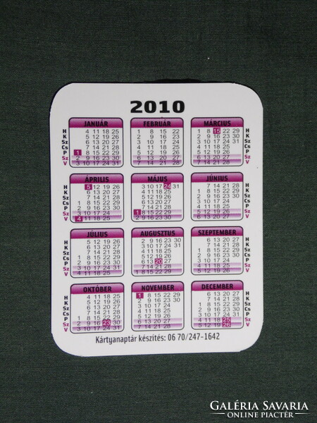 Card calendar, smaller size, mfk mecsek volleyball center, mecsek plaza Pécs, 2010, (6)