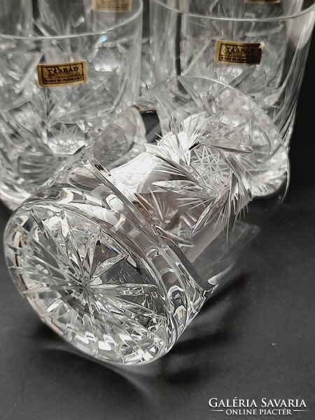 Polished crystal water or whiskey glass set, parade crystal, 6 pieces in one