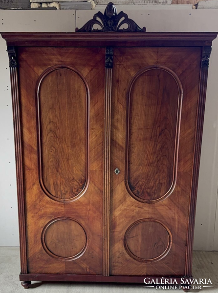 Beautiful two-door pewter wardrobe