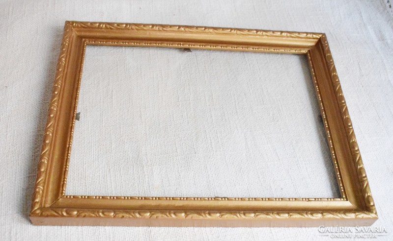 Picture frame, frame, glazed, gold color 38 x 30 cm, frame thickness 3.3 cm
