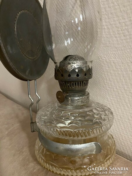 Polished glass kerosene lamp 36 cm