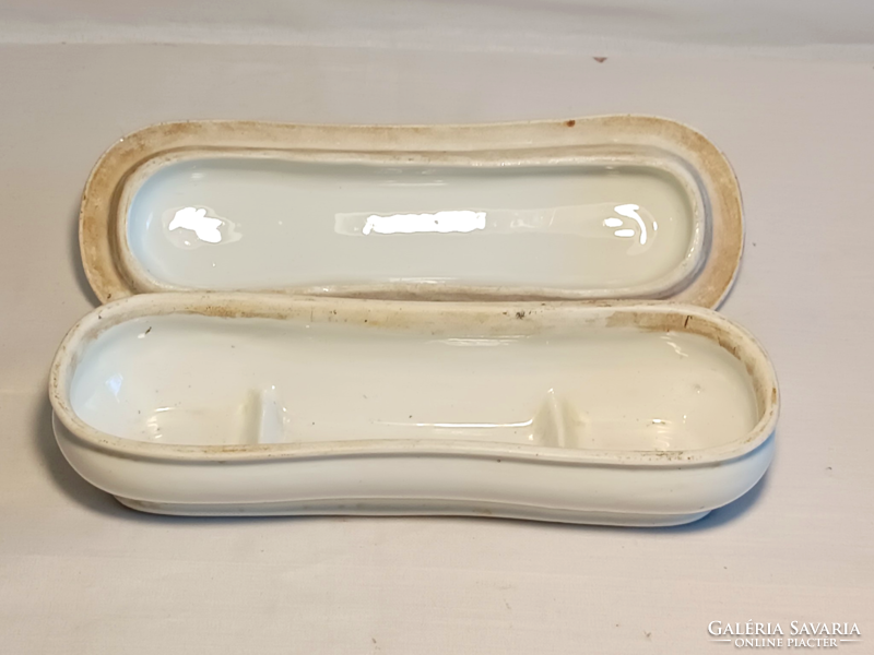 Antique porcelain toothbrush holder