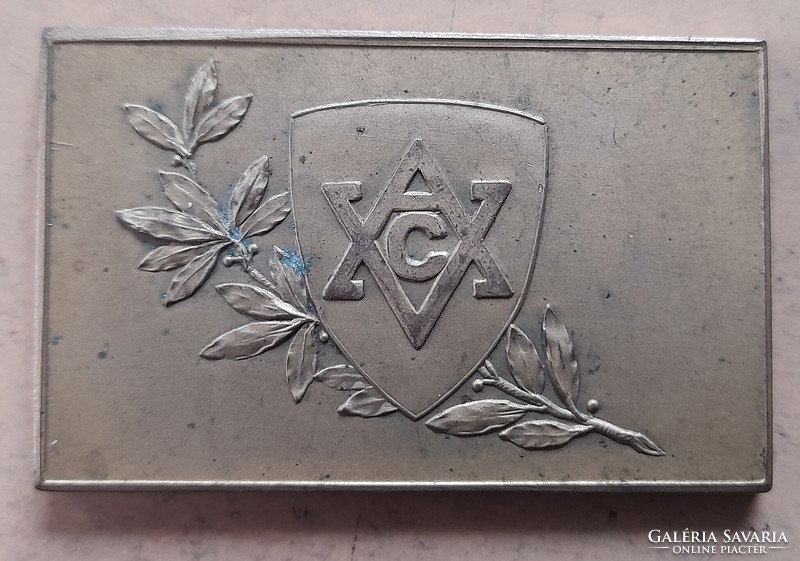 Vac fencing athletic club 1906. 51X35mm. Medal, plaque. (There is a post office) !