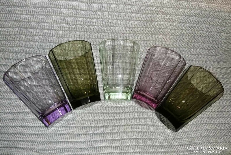 5 colored glass cups (a7)