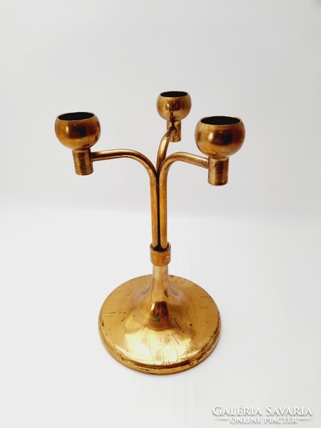 Craftsman László Fördős 3-branch candle holder, 19 cm