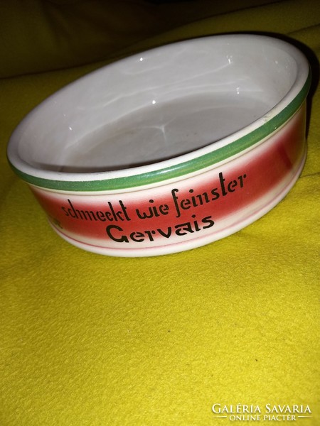 Antique Wilhelmsburg ceramic advertising bowl in German 