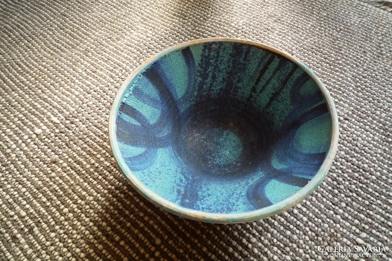 Xl mid century ceramic bowl 70s wall decoration wall bowl table centerpiece