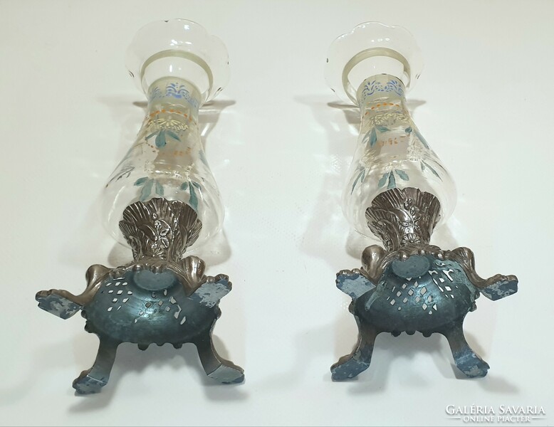 Art Nouveau silver-plated flower vases (2 pcs.)