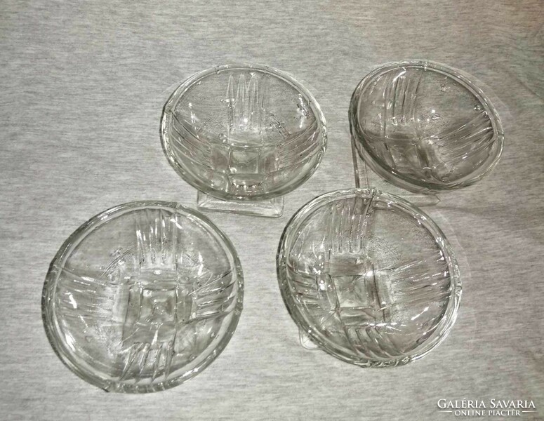 Set of 4 old glass ice cream cups (a7)