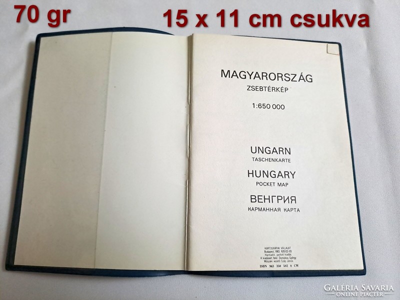 Magyarország autóstérképe műbőr tartóban 1983 15 x 11 cm