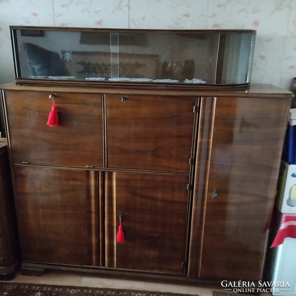 Old vintage wooden wardrobe