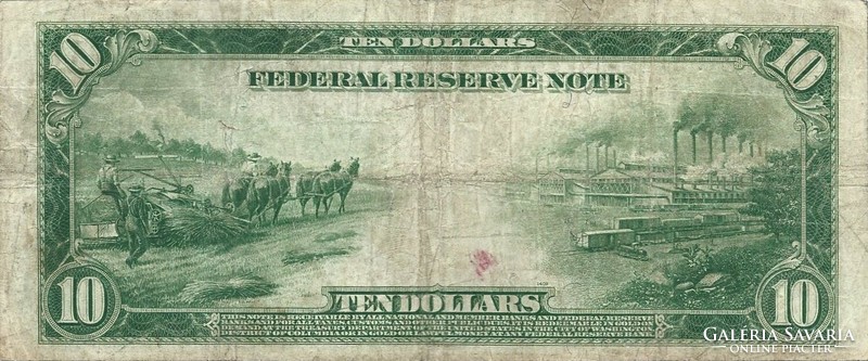 10 dollár 1914 USA Ritka. Nagyméretű