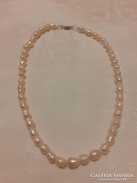 Irregular shaped cultured pearl necklace