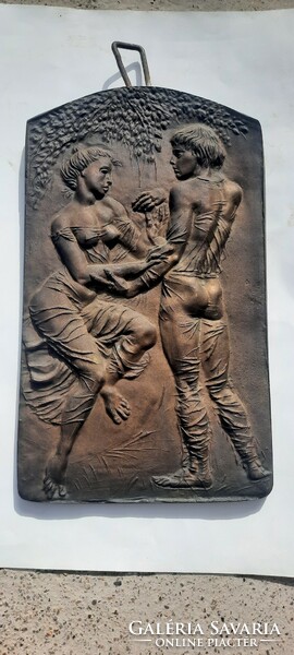 TÓTH VALÉRIA Tóth Vali:Szerelmespár bronz dombormű relief