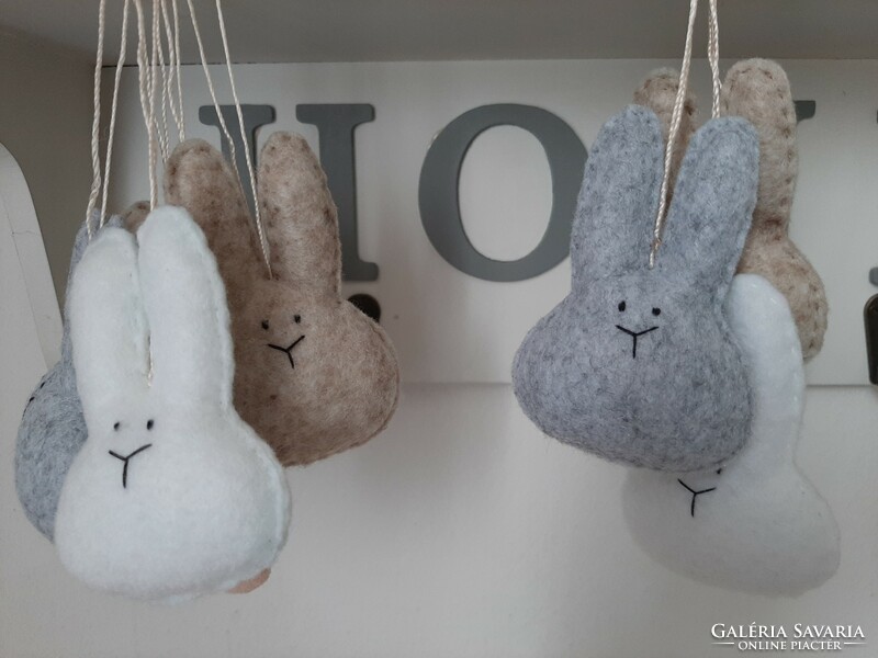 Easter felt bunnies (grey, brown, white)