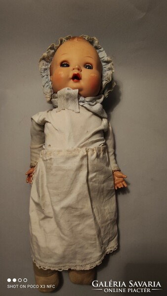 Antique minerva germany marked original rag and celluloid doll