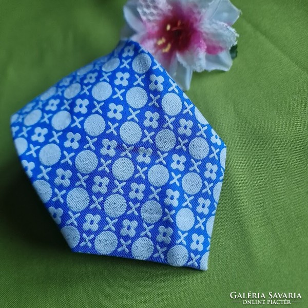 Wedding nyk58 - blue based pattern - silk tie