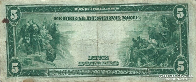 5 Dollars 1914 usa rare 2. Large