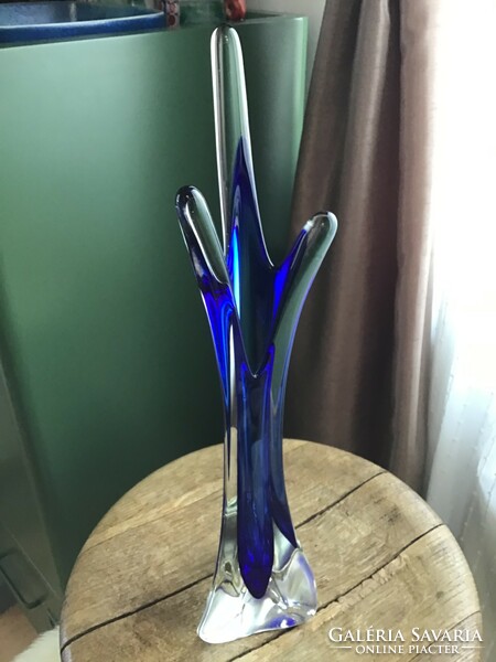 Old Czech crystal glass vase