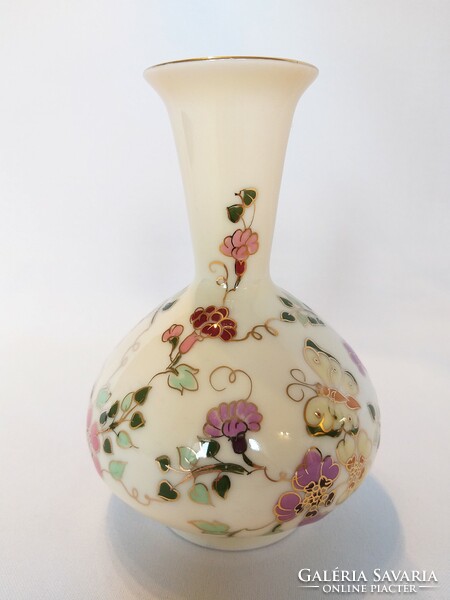 Butterfly narrow neck vase by Zsolnay. In new condition! (No.: 24/244.)