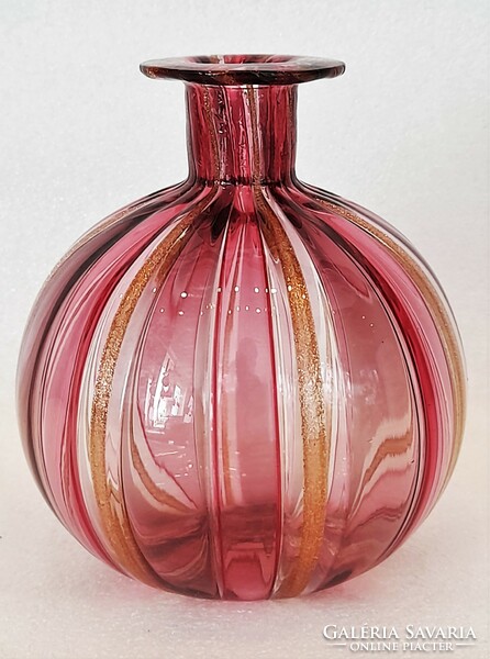 Rózsaszín Muránói üveg váza