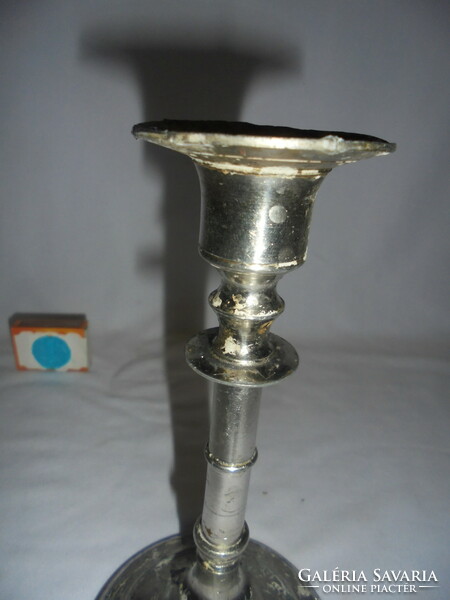 Old metal candle holder - marked