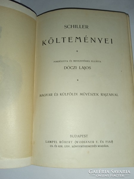 Friedrich schiller: schiller's poems - róbert lampel (wodianer f. and sons)