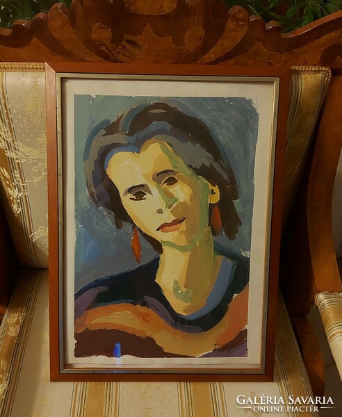 A brilliant painting by éva Skoda! Women's portrait!