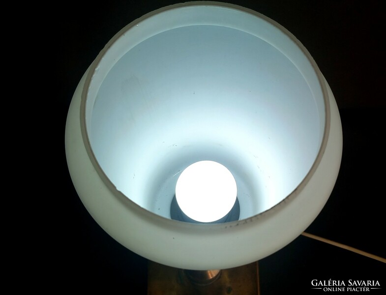 Bauhaus table lamp, negotiable design with milk glass shade