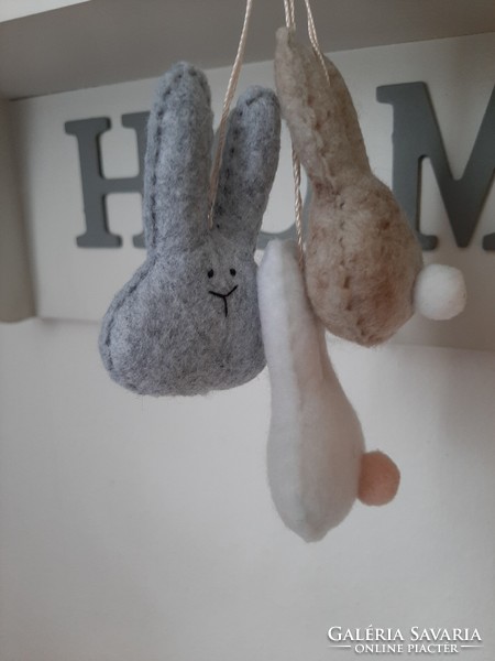 Easter felt bunnies (grey, brown, white)