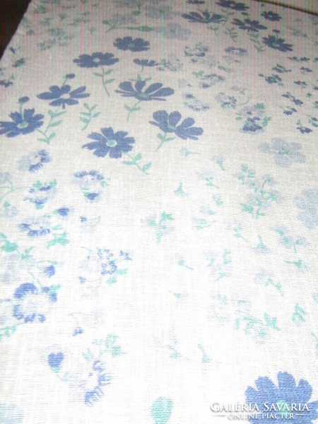 Beautiful blue floral woven filigree running tablecloth